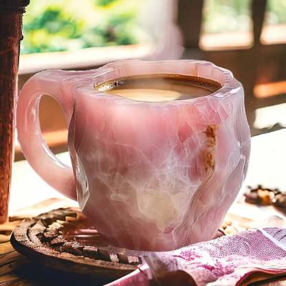 クリスタルミネラルのコーヒーカップ - 自然のエレガンス