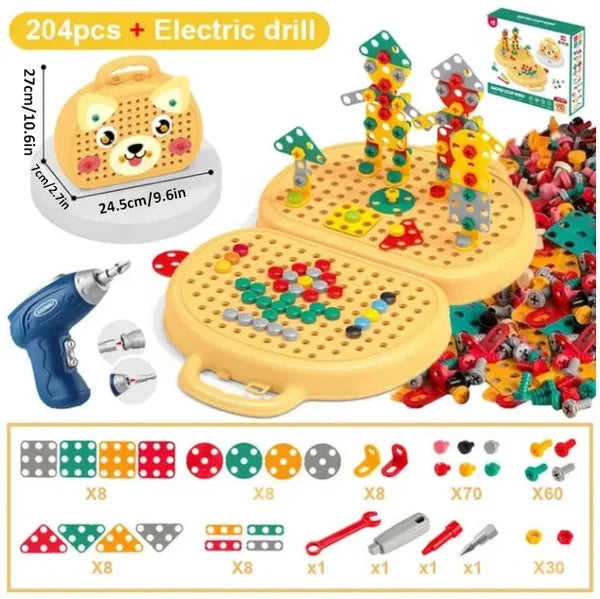Jeu de construction éducatif avec perceuse incluse