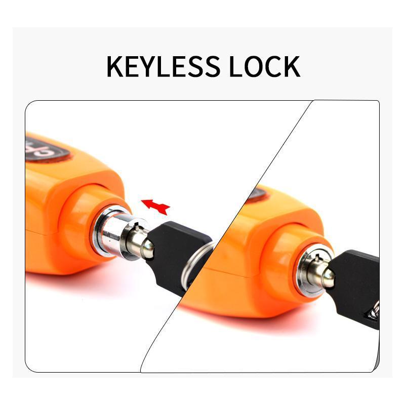 Express anti-theft lock for motorcycle and scooter handlebars