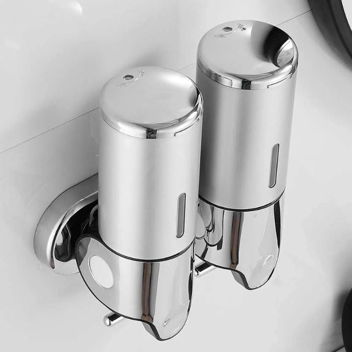 2-in-1 wall-mounted dispenser for an organized bathroom
