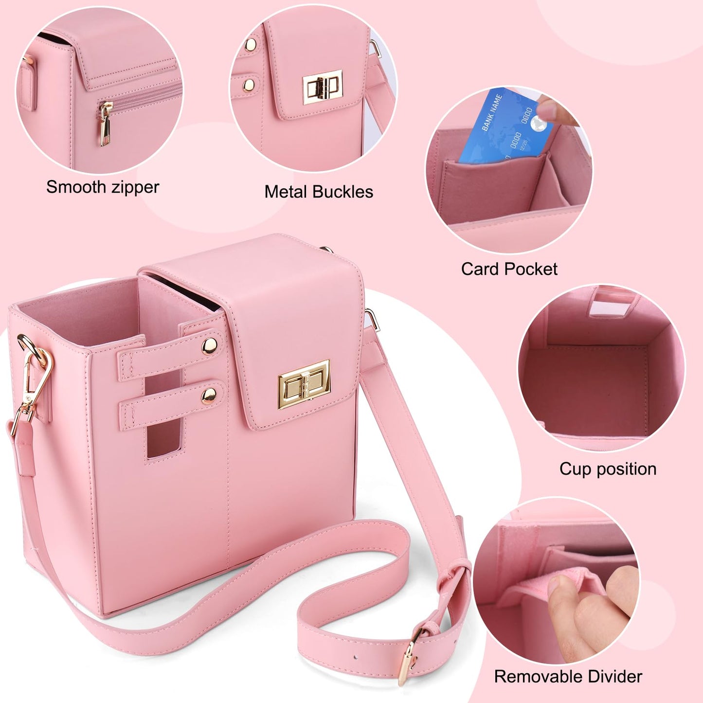 Sac chic avec porte-gobelet intégré pour femmes actives