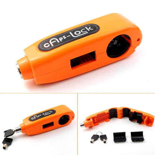 Express anti-theft lock for motorcycle and scooter handlebars