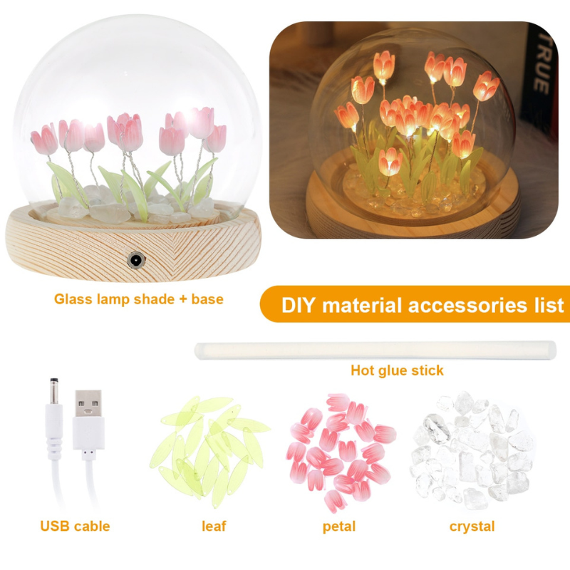 DIY tulip lamp – Soft floral light