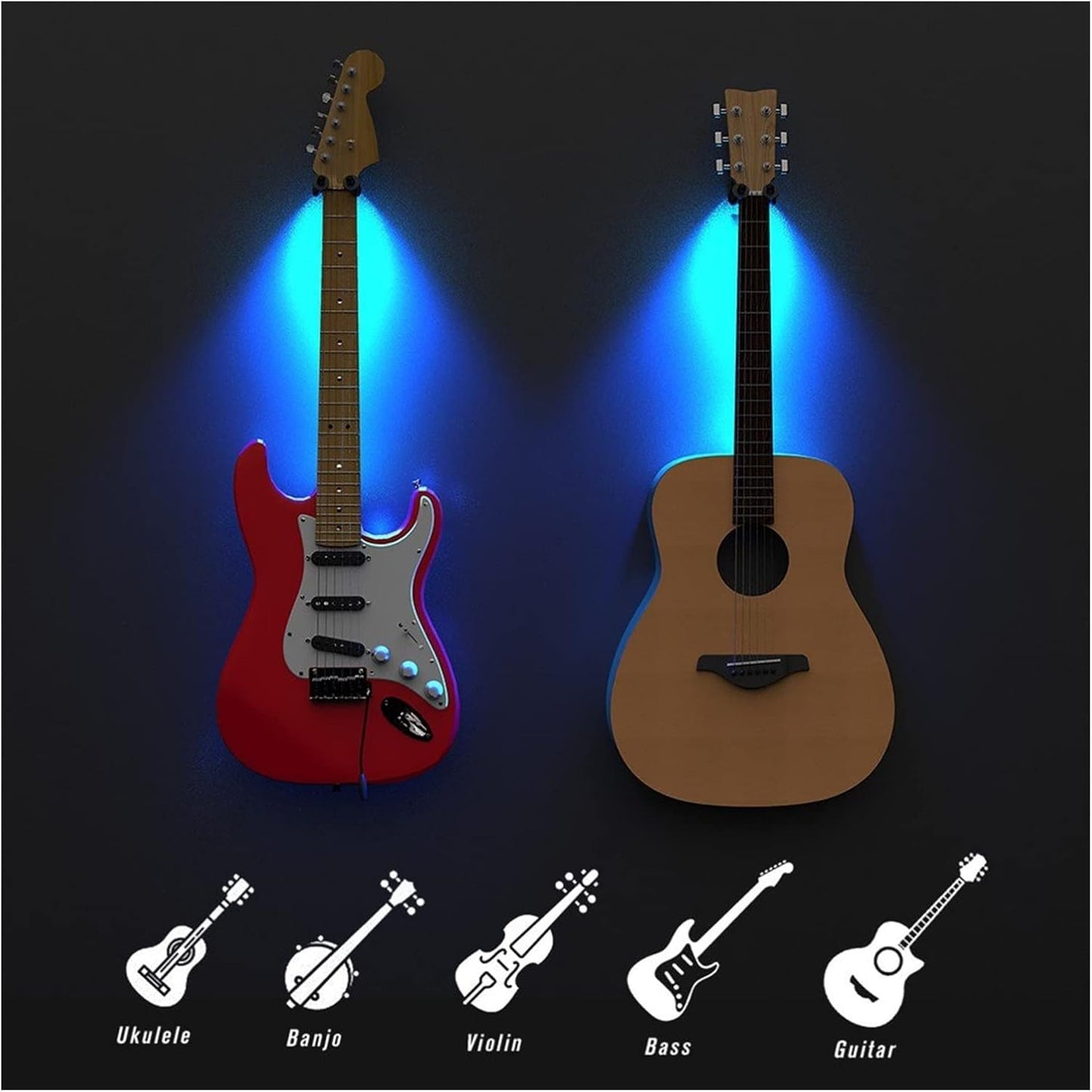 Support mural LED pour guitare – Éclairez votre instrument