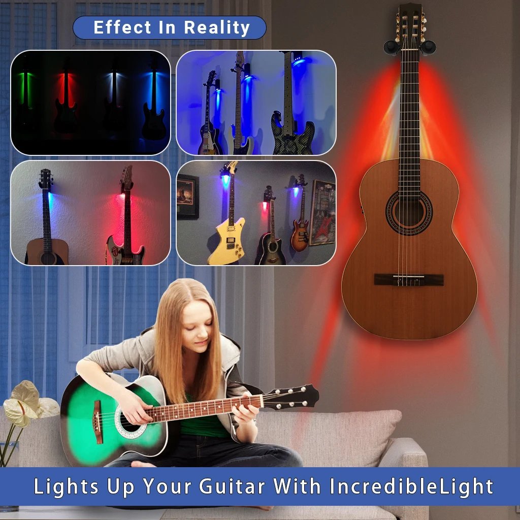 Support mural LED pour guitare – Éclairez votre instrument