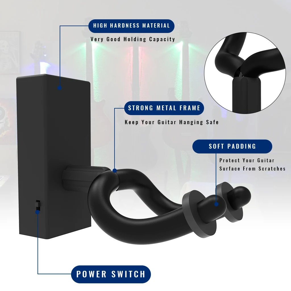 Support mural LED pour guitare – Éclairez votre instrument