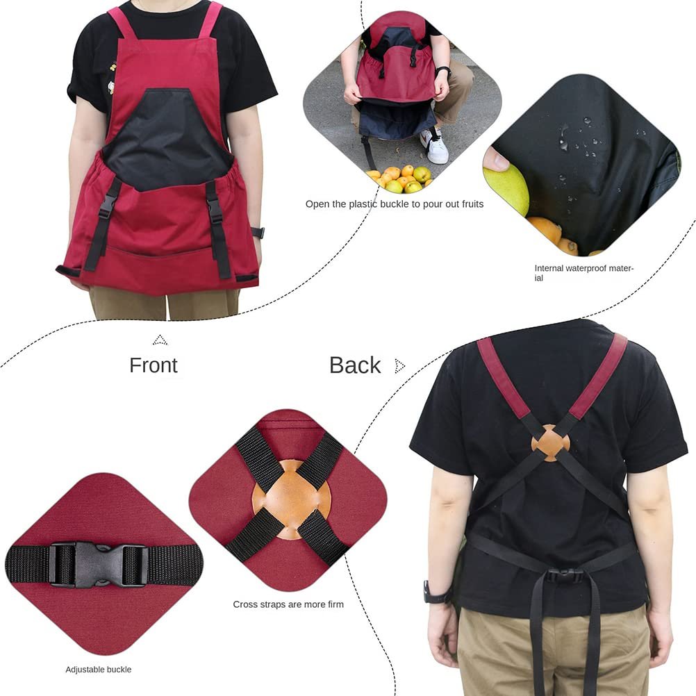 Practical gardening apron with large harvest pocket 