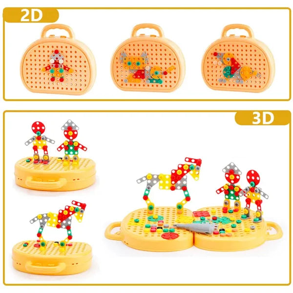 Jeu de construction éducatif avec perceuse incluse