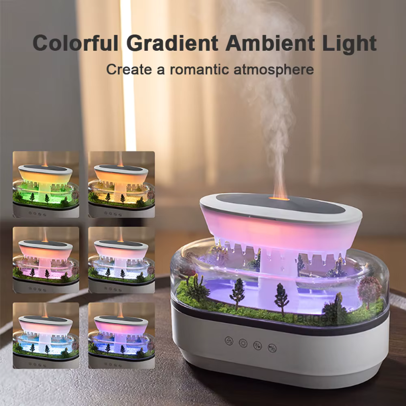 Regen-effect diffuser - geluid, nevel & sfeerverlichting 