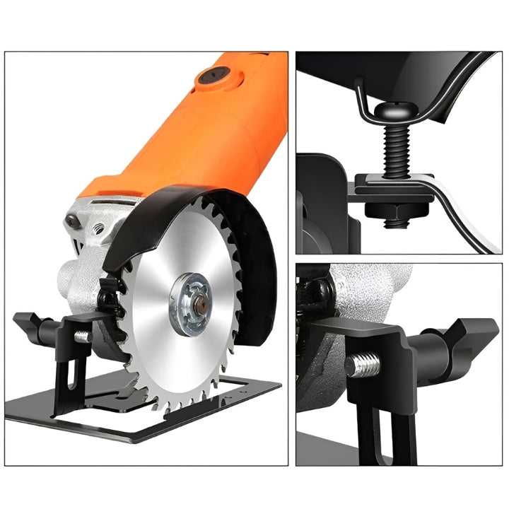 Adjustable angle grinder support for maximum safety 
