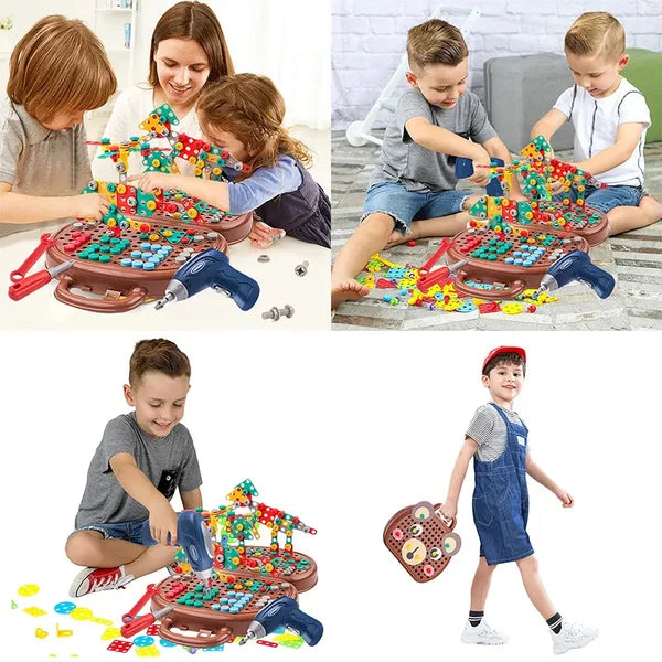 Jeu de construction éducatif avec perceuse incluse