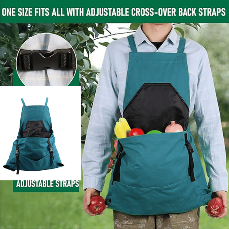 Practical gardening apron with large harvest pocket 
