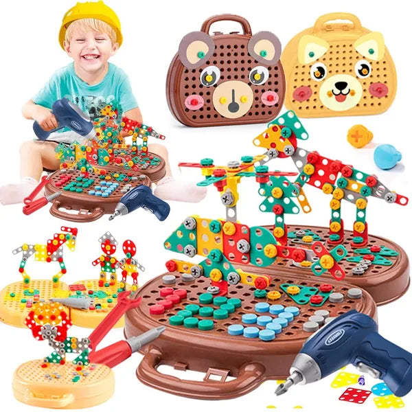 Jeu de construction éducatif avec perceuse incluse