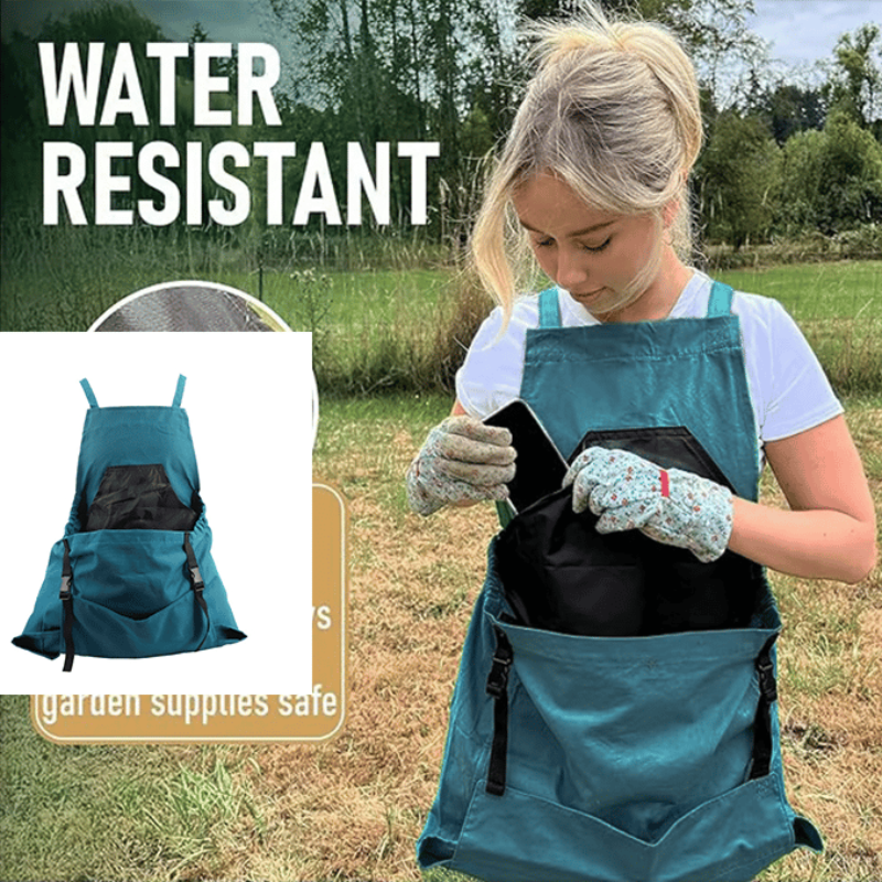 Practical gardening apron with large harvest pocket 