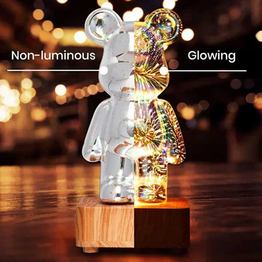 Lámpara decorativa de oso 3D con luz de hadas 