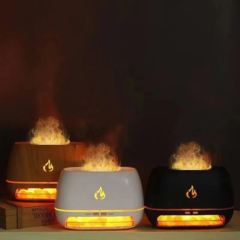 Ambianță relaxantă cu efect de foc și ceață liniștitoare 