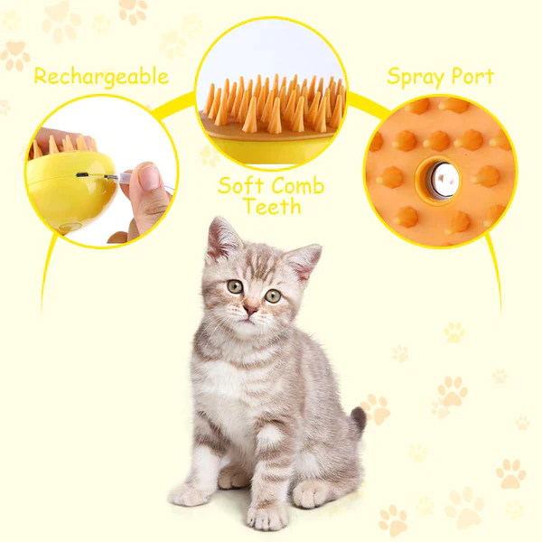 Cepillo de vapor multifuncional para un aseo perfecto de su mascota 